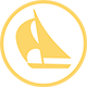 icona barca a vela per indicare svaghi nelle vicinanze